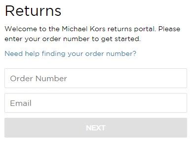 michael kors return link.